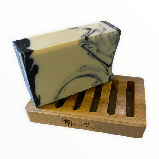Bamboo Soap Dish with  All Natural Grapefruit Bergamot Soap Bar