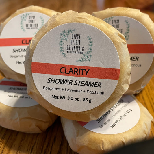 Clarity Shower Steamers.  When things need to slow down just a bit.